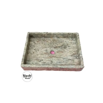 Gümüş Traverten Klasik Lavabo Gümüş Traverten Klasik Lavabo
