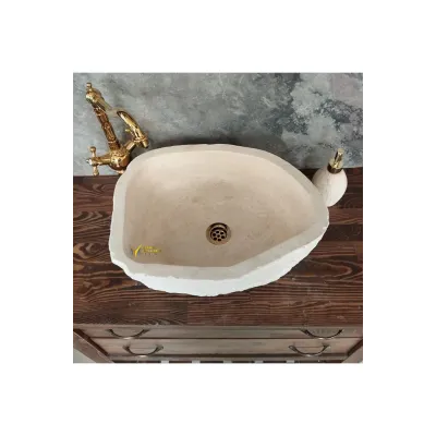 Klasik Traverten Şekilsiz Lavabo Klasik Traverten Şekilsiz Lavabo