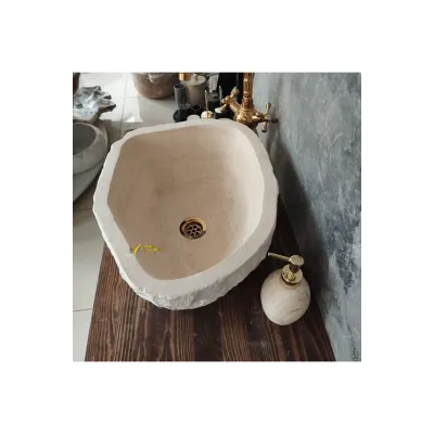 Klasik Traverten Şekilsiz Lavabo Klasik Traverten Şekilsiz Lavabo