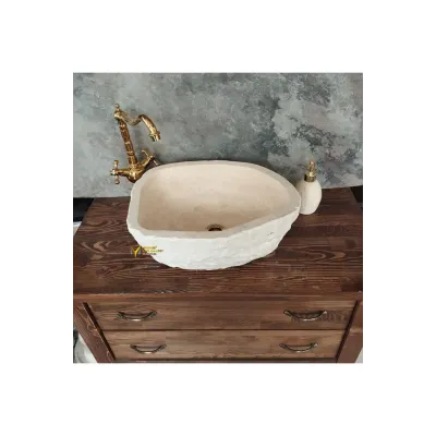 Klasik Traverten Şekilsiz Lavabo Klasik Traverten Şekilsiz Lavabo