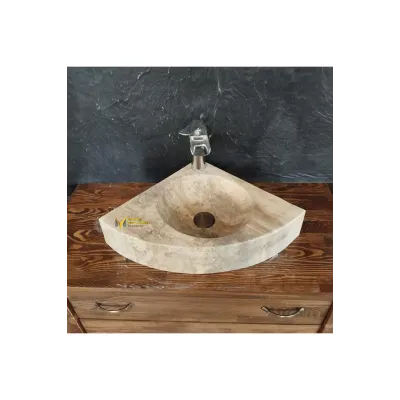 Traverten Üçgen Lavabo Traverten Üçgen Lavabo