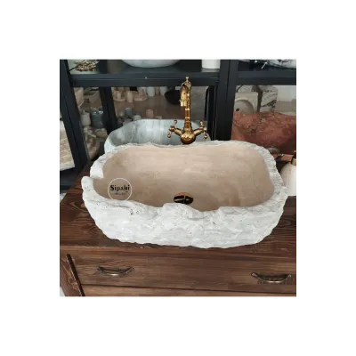 Klasik Traverten Dikdörtgen Şekilsiz Lavabo Klasik Traverten Dikdörtgen Şekilsiz Lavabo