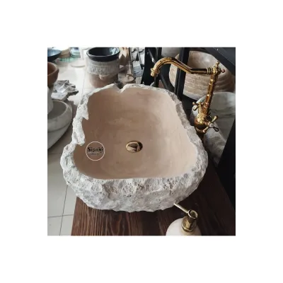 Klasik Traverten Dikdörtgen Şekilsiz Lavabo Klasik Traverten Dikdörtgen Şekilsiz Lavabo