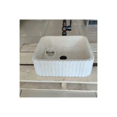 Bej Mermer Tasarım Lavabo Bej Mermer Tasarım Lavabo