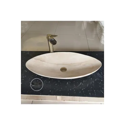 Traverten Elips Lavabo Traverten Elips Lavabo
