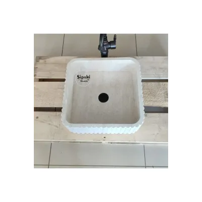 Bej Mermer Tasarım Lavabo Bej Mermer Tasarım Lavabo