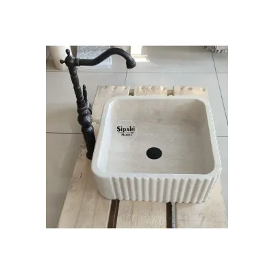 Bej Mermer Tasarım Lavabo Bej Mermer Tasarım Lavabo