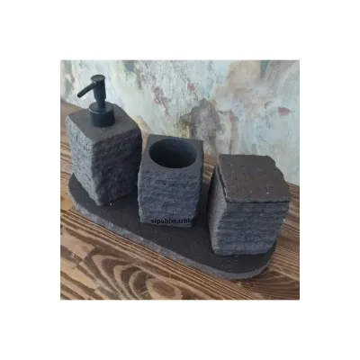 Bazalt Siyah 4/lü Modern Banyo Seti Bazalt Siyah 4/lü Modern Banyo Seti