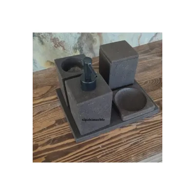 Bazalt Siyah 5/li Kare Banyo Seti Bazalt Siyah 5/li Kare Banyo Seti