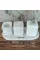 Beige Marble Rose Gold Convex Deer Detail 7 Pcs Bathroom Set Beige Marble Rose Gold Convex Deer Detail 7 Pcs Bathroom Set