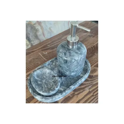 Beige Marble Rose Gold Convex Deer Detail 7 Pcs Bathroom Set Beige Marble Rose Gold Convex Deer Detail 7 Pcs Bathroom Set