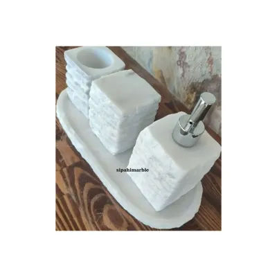 Beige Marble Rose Gold Convex Deer Detail 7 Pcs Bathroom Set Beige Marble Rose Gold Convex Deer Detail 7 Pcs Bathroom Set