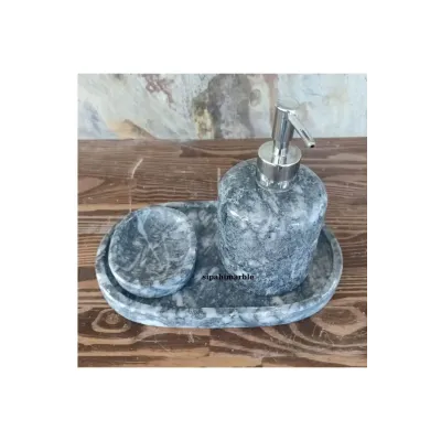 Beige Marble Rose Gold Convex Deer Detail 7 Pcs Bathroom Set Beige Marble Rose Gold Convex Deer Detail 7 Pcs Bathroom Set