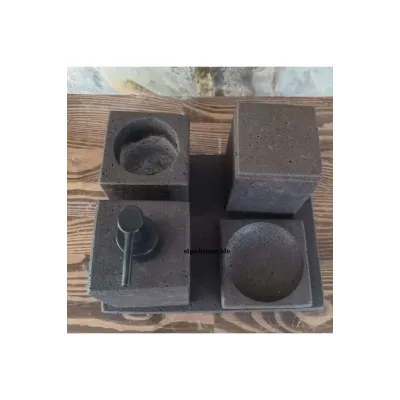 Bazalt Siyah 5/li Kare Banyo Seti Bazalt Siyah 5/li Kare Banyo Seti