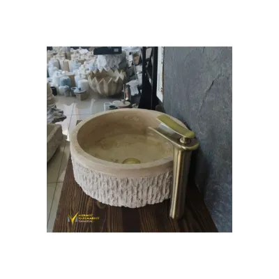 Klasik Traverten Dışı Patlatma Lavabo Klasik Traverten Dışı Patlatma Lavabo