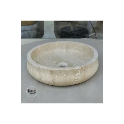 Traverten İçe Eğimli Lavabo Traverten İçe Eğimli Lavabo