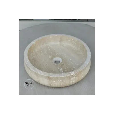 Traverten İçe Eğimli Lavabo Traverten İçe Eğimli Lavabo