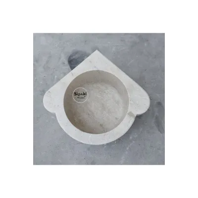 Traverten Düz Köşe Mini Kurna Traverten Düz Köşe Mini Kurna