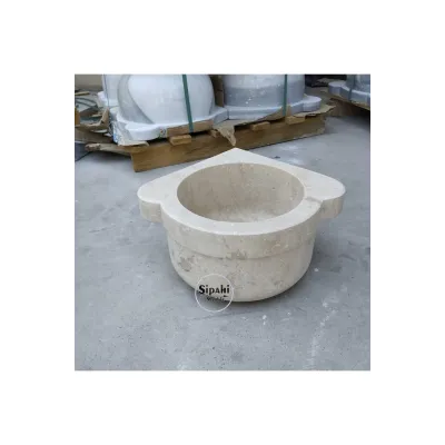 Traverten Düz Köşe Mini Kurna Traverten Düz Köşe Mini Kurna