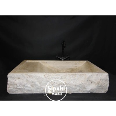 Traverten Sabunluklu Patlatma Lavabo Traverten Sabunluklu Patlatma Lavabo
