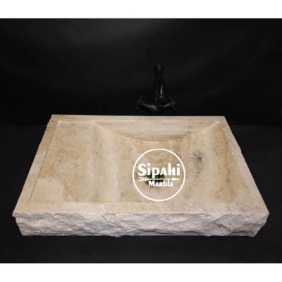 Traverten Sabunluklu Patlatma Lavabo Traverten Sabunluklu Patlatma Lavabo