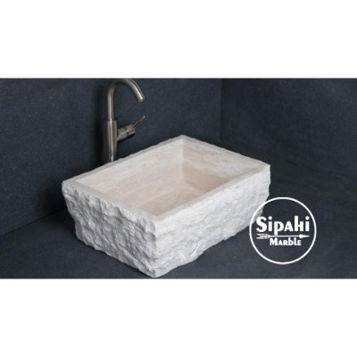 Traverten Dışı Patlatma Derin Kare Lavabo Traverten Dışı Patlatma Derin Kare Lavabo