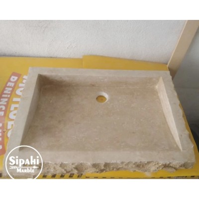 Traverten Dışı Patlatma Dikdörtgen Lavabo Traverten Dışı Patlatma Dikdörtgen Lavabo