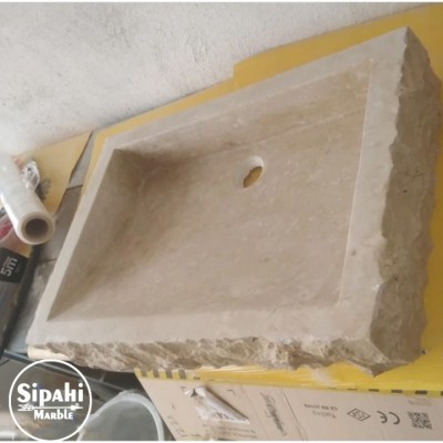 Traverten Dışı Patlatma Dikdörtgen Lavabo Traverten Dışı Patlatma Dikdörtgen Lavabo