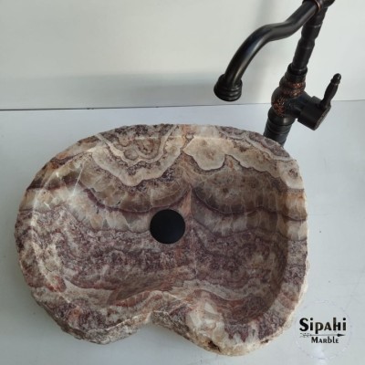 Kırmızı Onyx Şekilsiz Lavabo Kırmızı Onyx Şekilsiz Lavabo