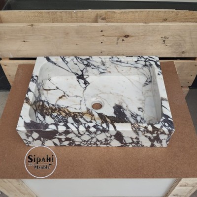Menekşe Mermer Köşeli Düz Model Lavabo Menekşe Mermer Köşeli Düz Model Lavabo