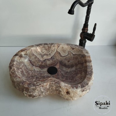 Kırmızı Onyx Şekilsiz Lavabo Kırmızı Onyx Şekilsiz Lavabo