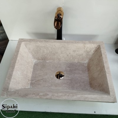Klasik Traverten Köşeli Lavabo Klasik Traverten Köşeli Lavabo