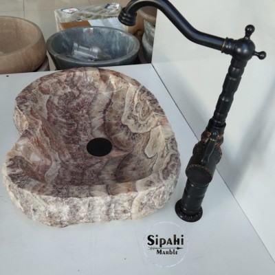 Kırmızı Onyx Şekilsiz Lavabo Kırmızı Onyx Şekilsiz Lavabo
