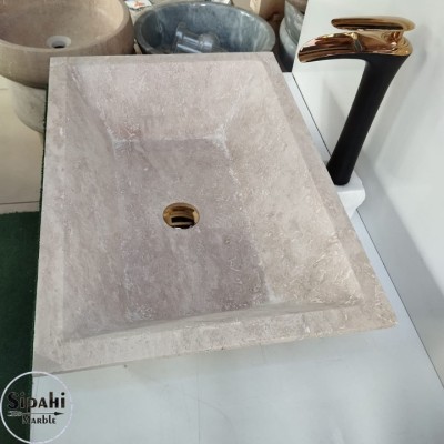 Klasik Traverten Köşeli Lavabo Klasik Traverten Köşeli Lavabo