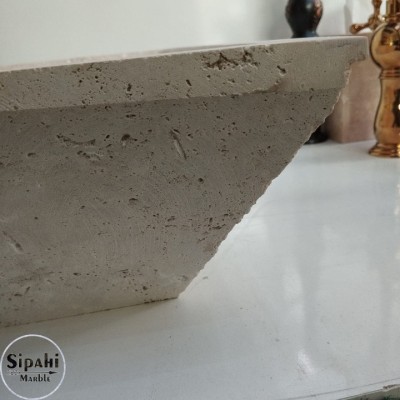 Klasik Traverten Köşeli Lavabo Klasik Traverten Köşeli Lavabo
