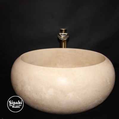 Traverten Gider Kapaklı Bombeli Dizayn Lavabo Traverten Gider Kapaklı Bombeli Dizayn Lavabo