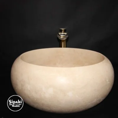 Traverten Gider Kapaklı Bombeli Dizayn Lavabo Traverten Gider Kapaklı Bombeli Dizayn Lavabo