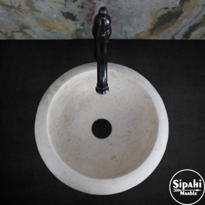 Light Traverten Basık Bombeli Lavabo Light Traverten Basık Bombeli Lavabo